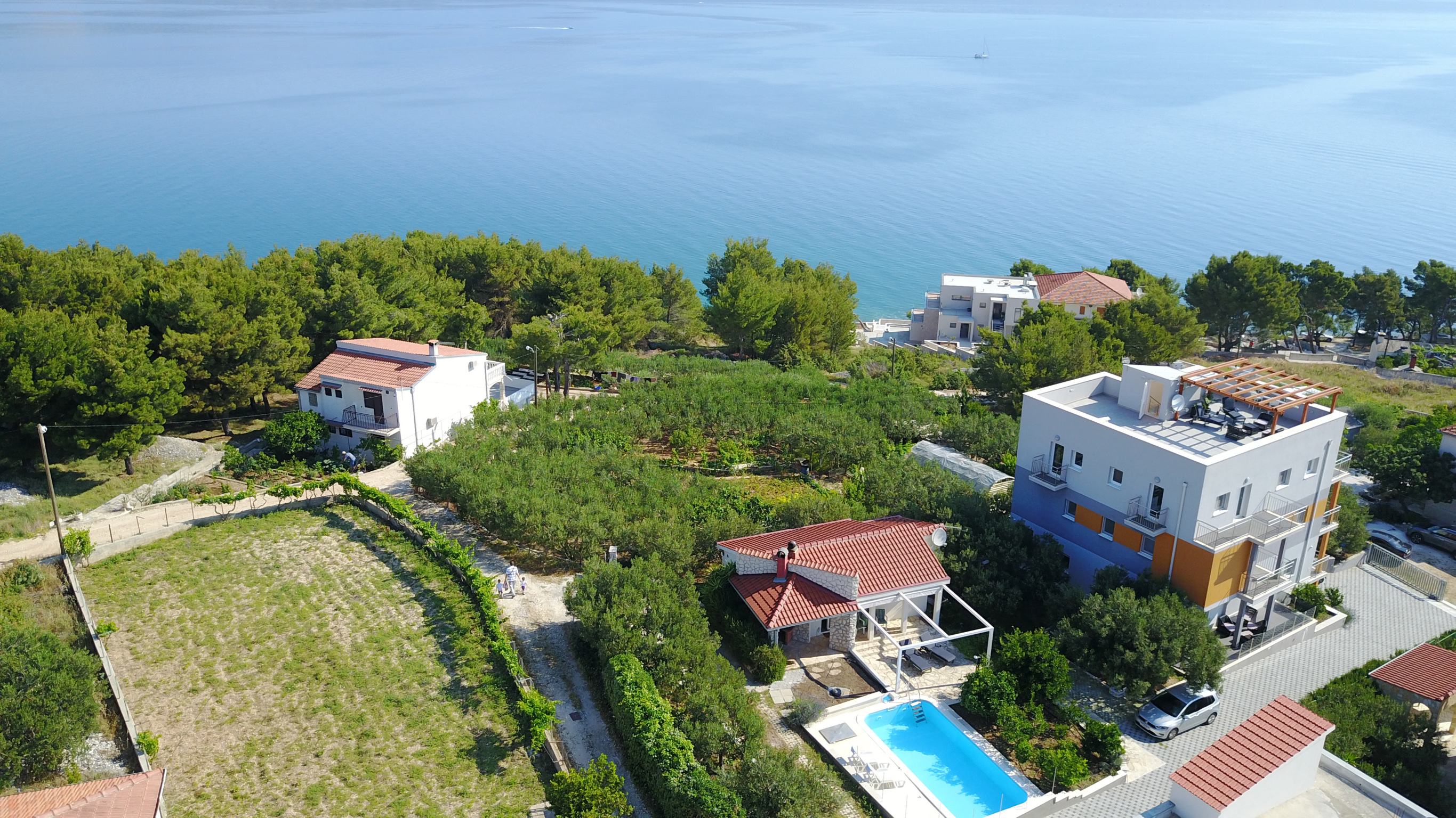 Aerial view of the Čiovo coastline